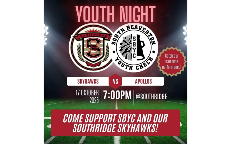 Come Support SBC Friday at the Southridge HS Football game!