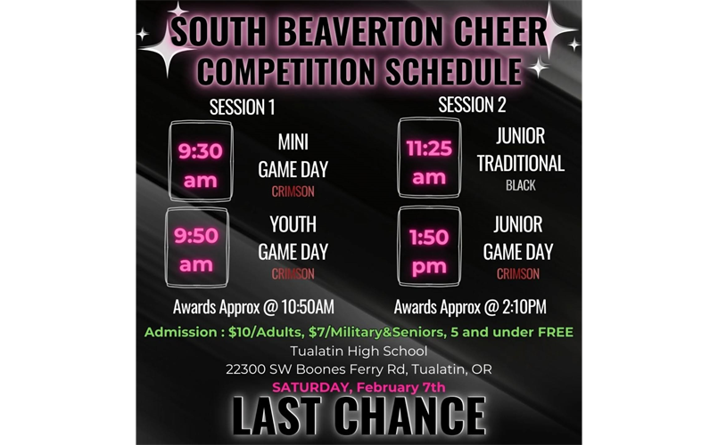 Come cheer Us On This Weekend!